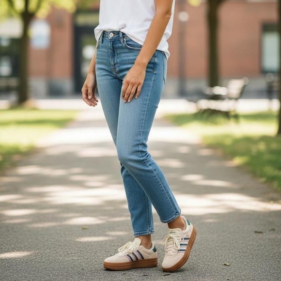 New Adidas Ivy Park x Super Sleek 3 Strap Wonder White Gum Women’s Sneakers, 9.5 - Picture 7 of 16